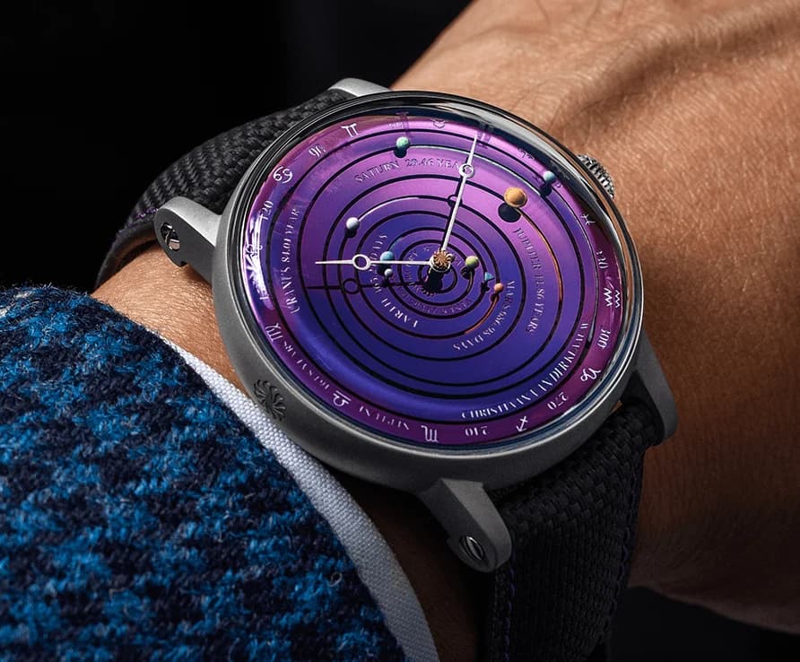 Custom made planetarium with a violet dial