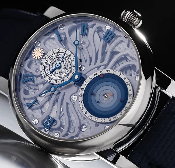 Planetarium Skeleton with sapphire dial